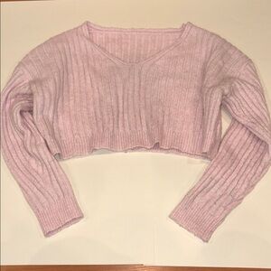 SHEIN Light Pink Ribbed Knit Top